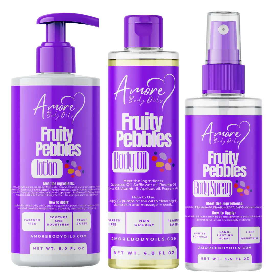 Fruity Pebbles - Body Oil + Lotion + Body Spray Bundle